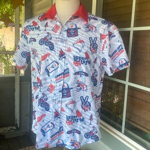 Upper Left USA button front shirt.  Large.  Great condition.